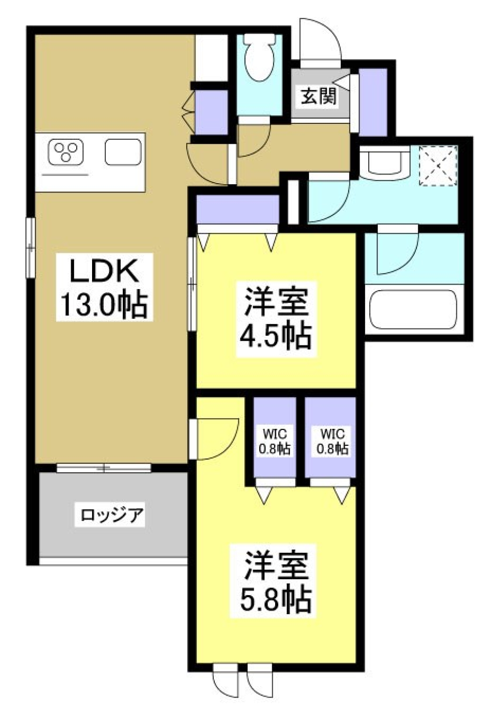 美しきホワイトキャッスル［ペット可］の間取り図