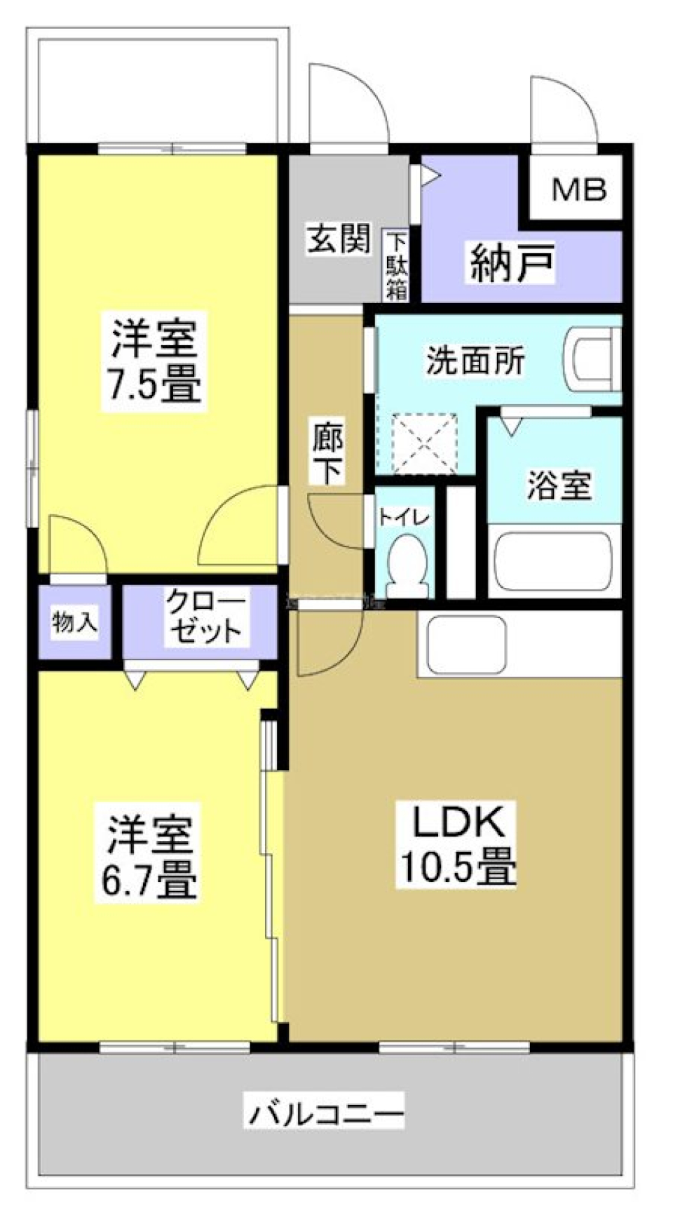 鷲津駅から3分！EV付きマンション♩の間取り図