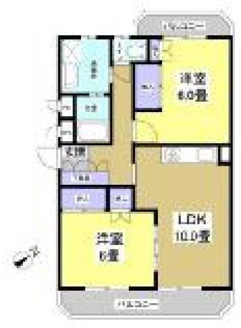 ポストがかわいい、木目の部屋。の間取り図