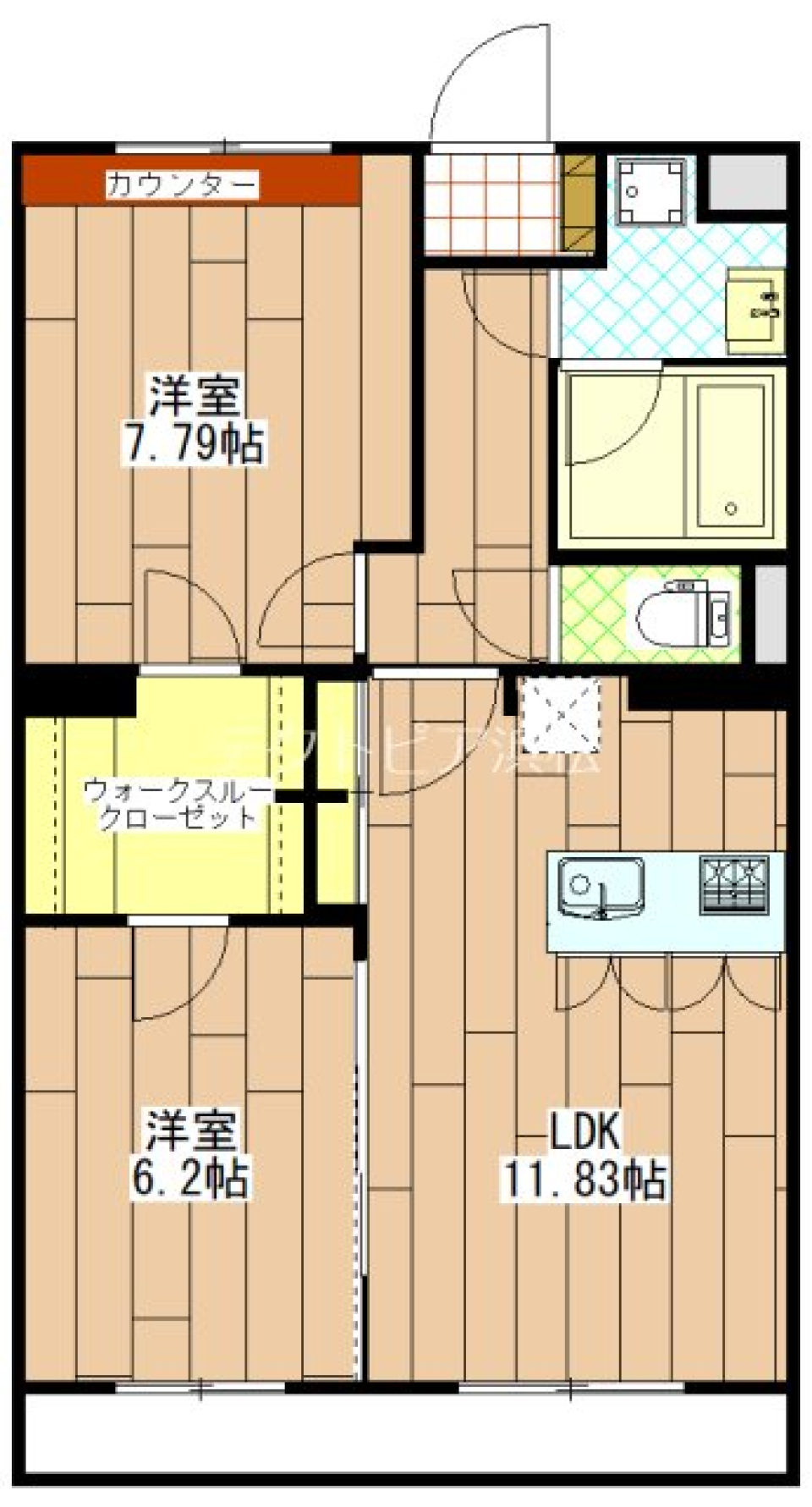 すり抜ける魔法のクローゼット！の間取り図