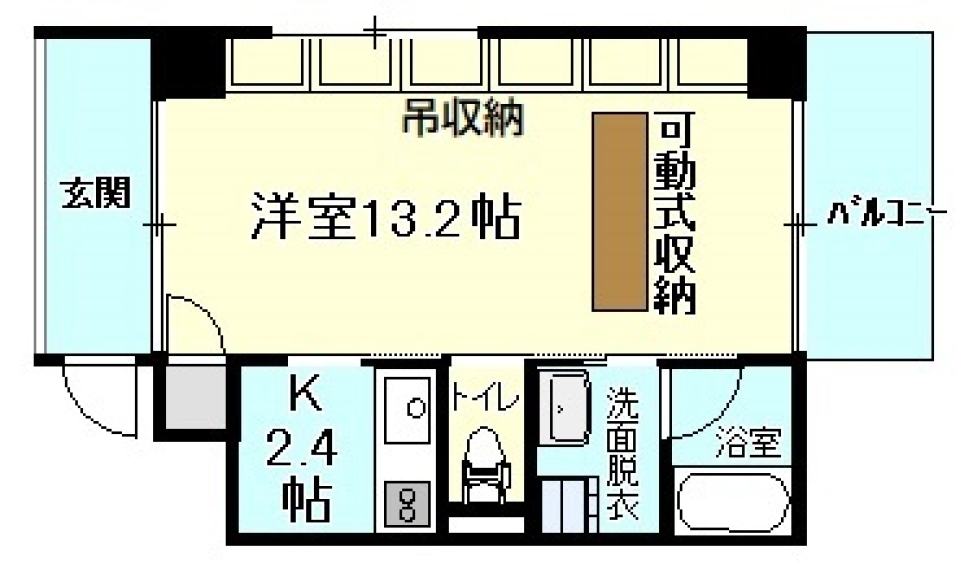 四角形に囲まれての間取り図