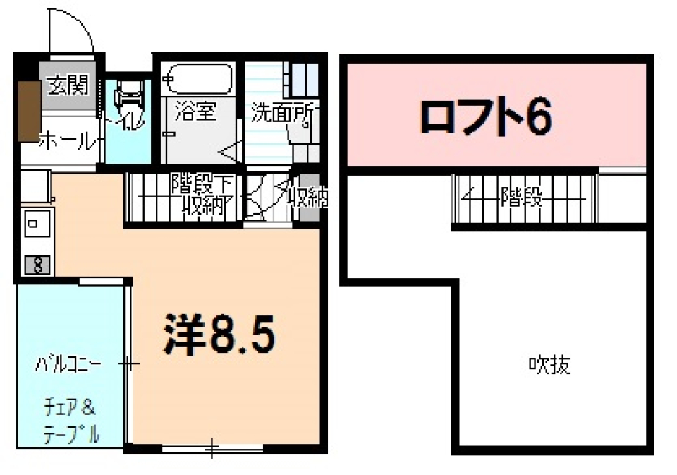 開放的デザイナーズワンルームで味わうリゾート気分とブレイクタイム。の間取り図