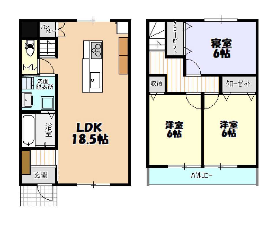 「グリーンフォートみそら」残り1部屋！の間取り図