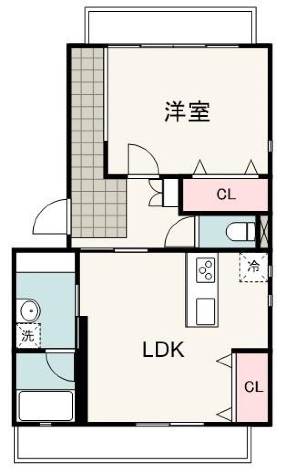 土間を楽しむ！街中爽やかリノベルーム。の間取り図